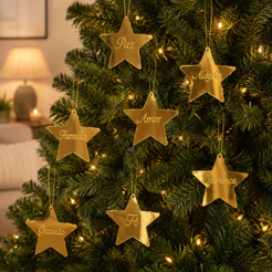 Enfeite Árvore De Natal Estrela Kit 7 Unidades Em Acrílico Qualidade Premium