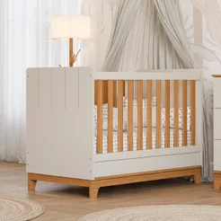 Berço Mini Cama Chantilly Expresso Móveis Bege/Off White/Nature Off White/Nature