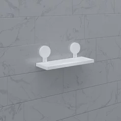 Prateleira para Banheiro com Adesivo 32,1cm Branco Branco