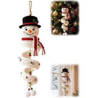 Kit DIY para fazer um enfeite em espiral de boneco de neve de crochê, conjunto completo.