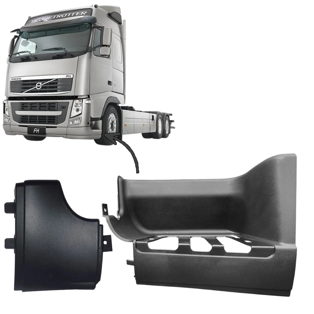 Kit Ponteira e Estribo Inferior Cabine Esquerdo Volvo Fh Fm 2004 A 2014 20529638 20453676 — imagem 2 de 2