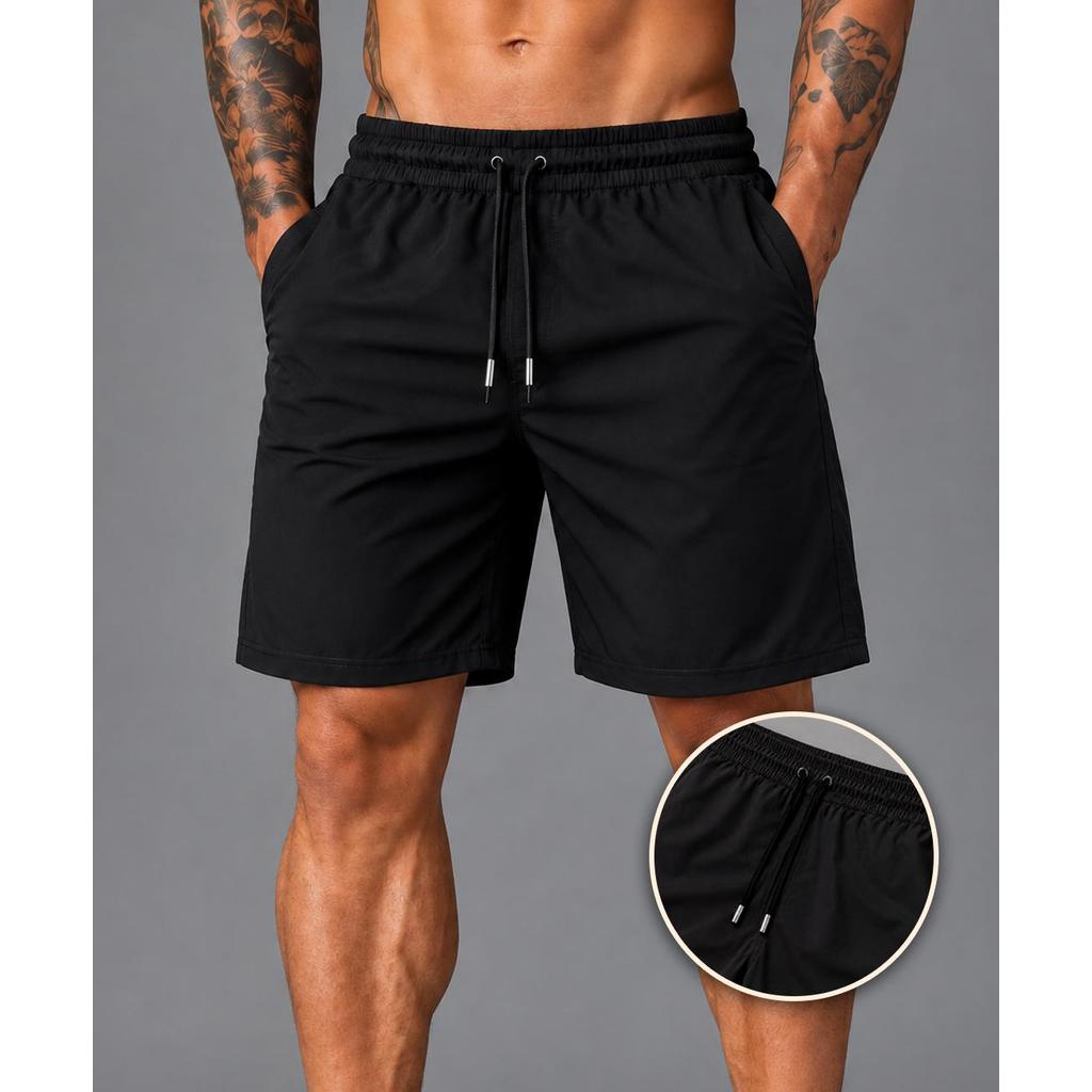 Bermuda Short Tactel com Elastano Lisa Premium Verão Confortável Praia Leve Esporte Minimalista