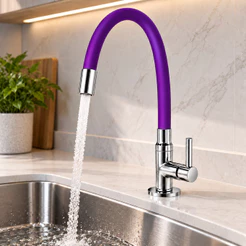 Torneira Bancada Flexível Silicone Gourmet para Cozinha Preta