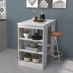 Mesa Bancada 2 Lugares com Nichos Linha B'S Branco Branco