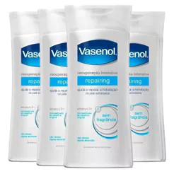 Kit 4 Cremes Hidratantes Corporal Vasenol Recuperação Intensiva Repairing 200ml