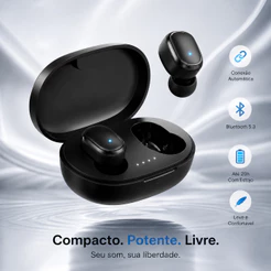 A6S Fone Sem Fio Bluetooth Intra Auricular com Microfone e Estojo Portátil
