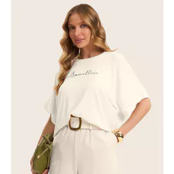 Blusa Feminina em Viscotorcion Rovitex Bege