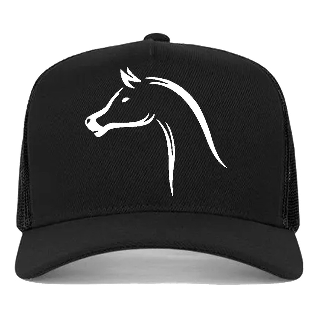 Boné Trucker Aba Curva Telinha Raça Cavalo Árabe Animal barato