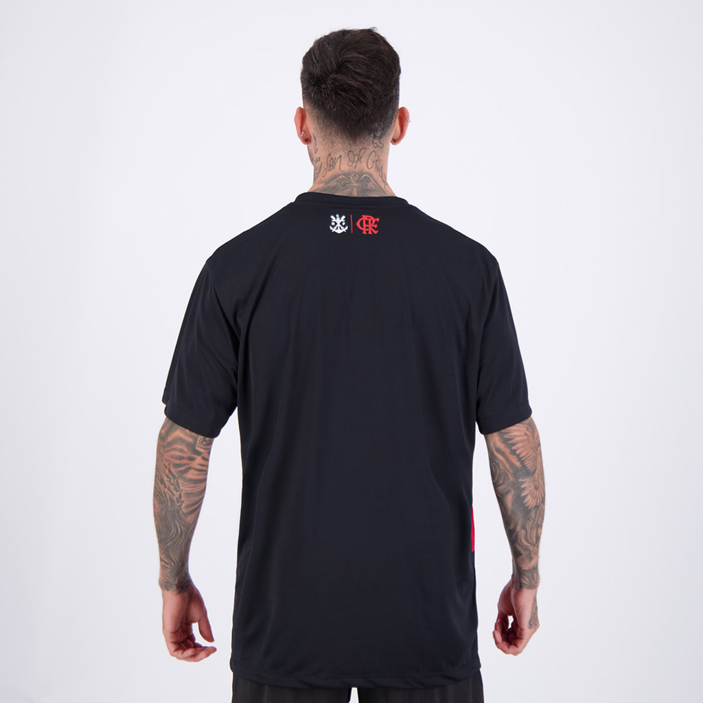 Detalhes do Camisa Flamengo Encontro Vermelha e Preta
