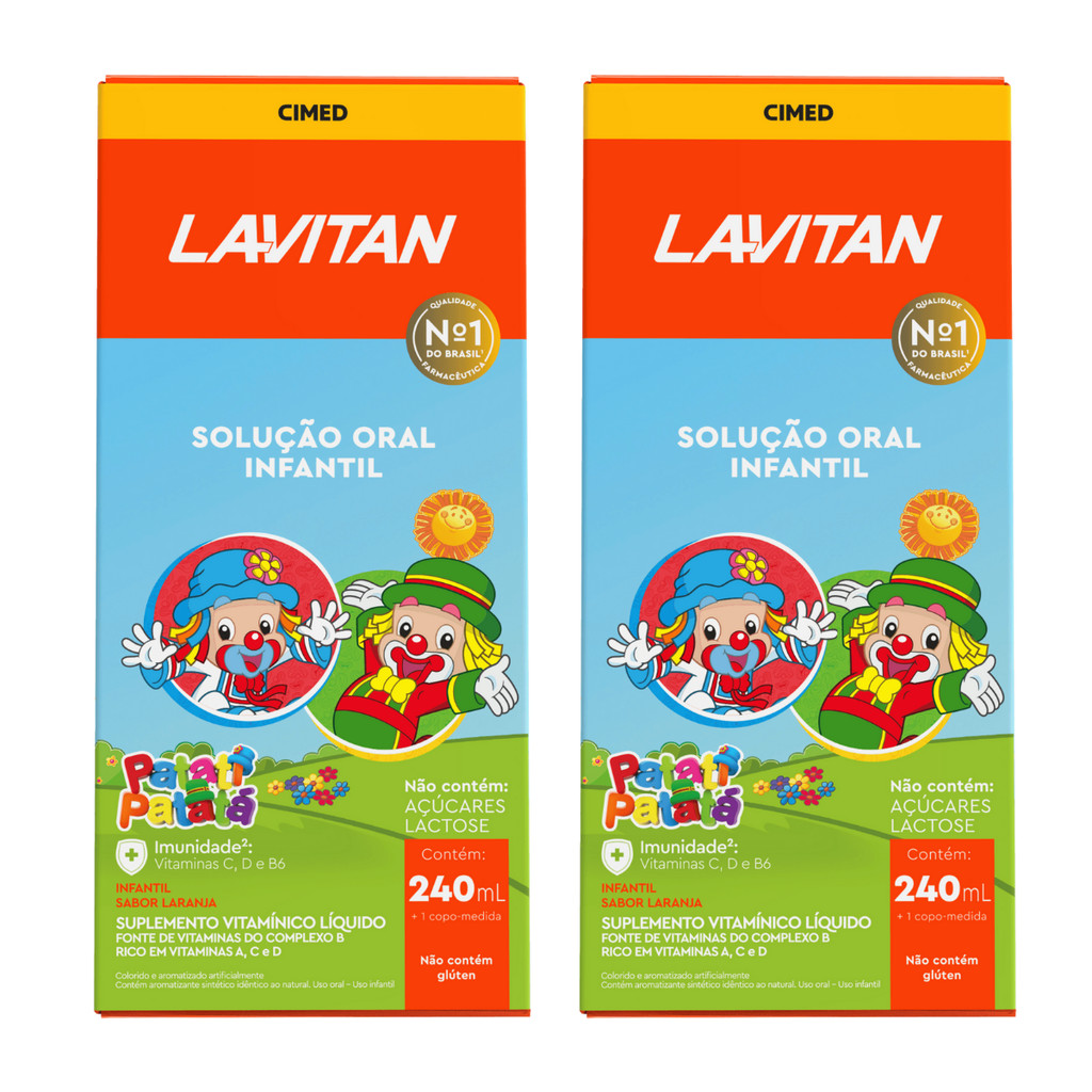 Kit 2x Lavitan Infantil Kids Patati Patata Vitamina 240ml Laranja