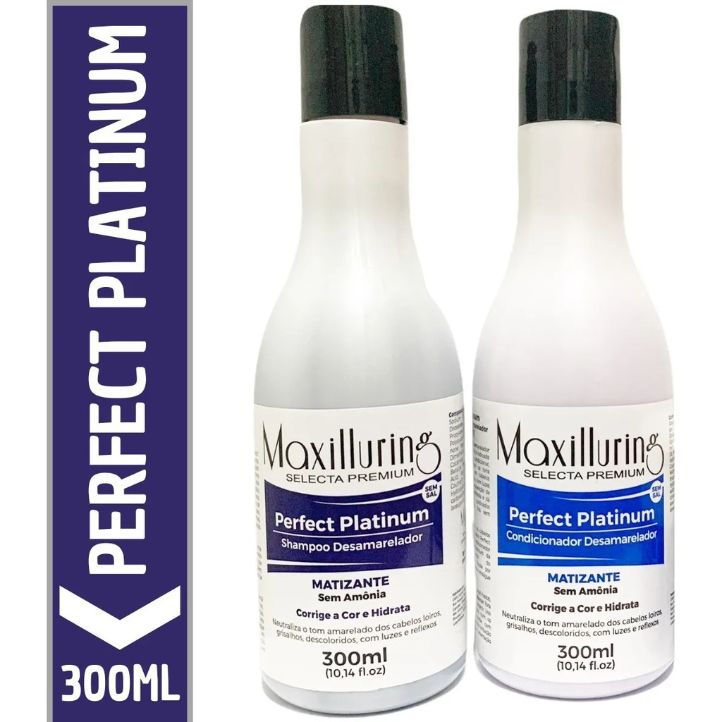 Kit Shampoo + Condicionador Desamarelador Maxilluring 300ml em Oferta na Shopee