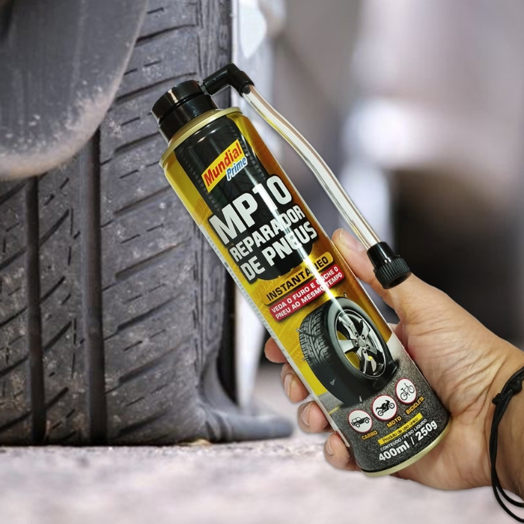 Kit 3 Reparador Pneu Spray Instantâneo Selante de Furo Carro Moto Bike SOS Veda Furo com Câmara/sem. em Oferta na Shopee