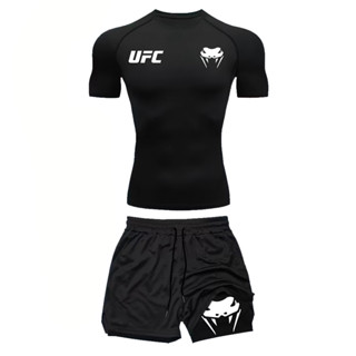 Kit Camiseta Compressão e Short Compressão Ufc Snake Estilosa Para Treinar Academia Gym Arte Fitness em Oferta na Shopee