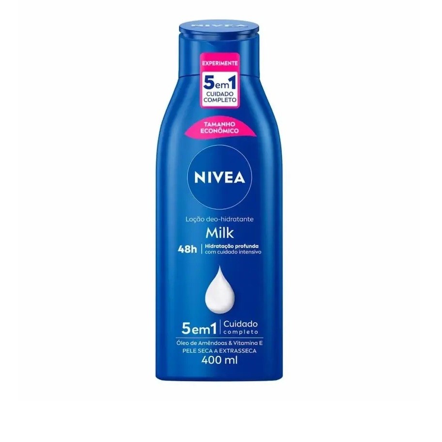 NIVEA Loção Hidratante Milk Pele seca a extrasseca 400ml em Oferta na Shopee
