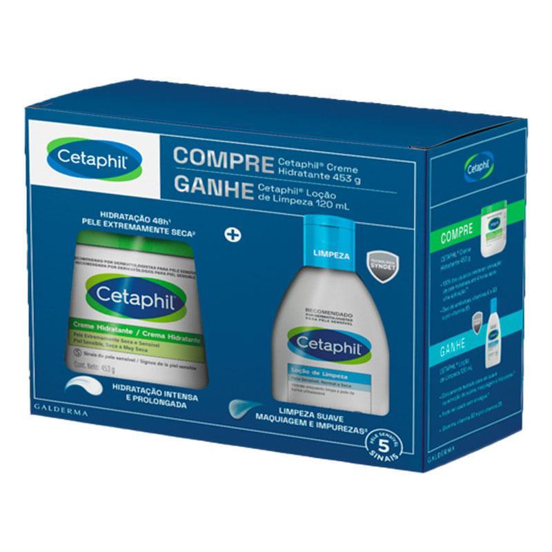 Kit Creme Hidratante Cetaphil Pele Seca e Sensível 453g + Loção de Limpeza Cetaphil Pele Seca e Sensível 120ml em Oferta na Shopee