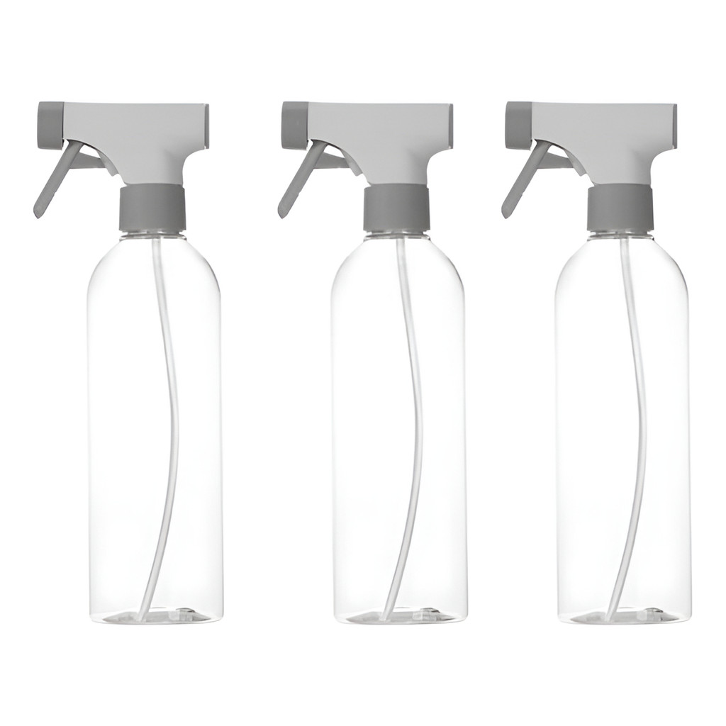 Kit C/ 3 Borrifadores Spray Multiuso 500ml C/ Gatilho Refil P/ Água Álcool Produtos Limpeza Pulverizador Reutilizável