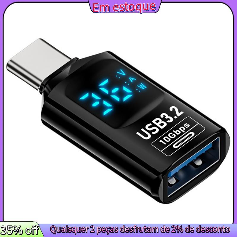1 Pçs Display LED Digital USB 3.2 Adaptador 10Gbps 36-60W Medidor De Energia Testador Chip Inteligente Transmissão Dados