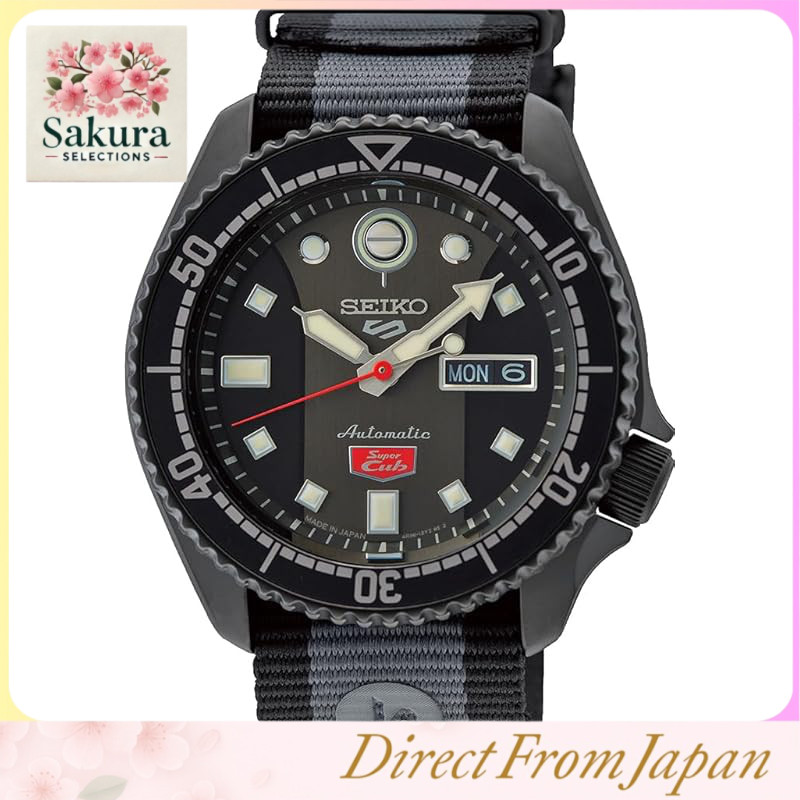 [Seiko] SEIKO 5 SPORTS Honda Super Cub Limited Edition Automatic Mechanical Men's Watch Made in Japan SRPJ75 Overseas Model, Black/Grey [Parallel Import]