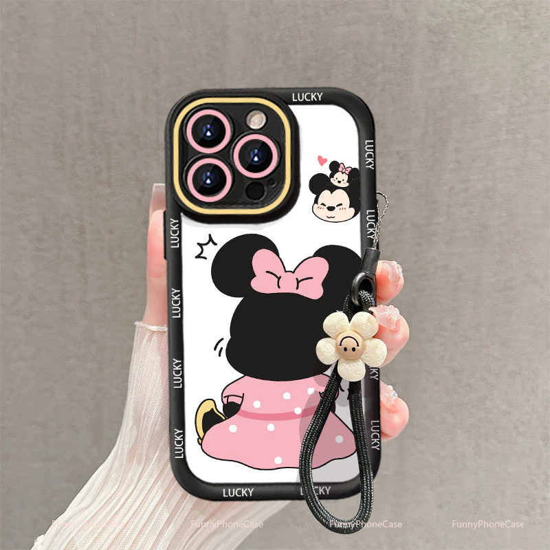 Capinha Capa de Silicone Molde de costas da Minnie Mouse Anti queda para Motorola Moto E13 G04 G14 G22 G34 G53 G54 G84