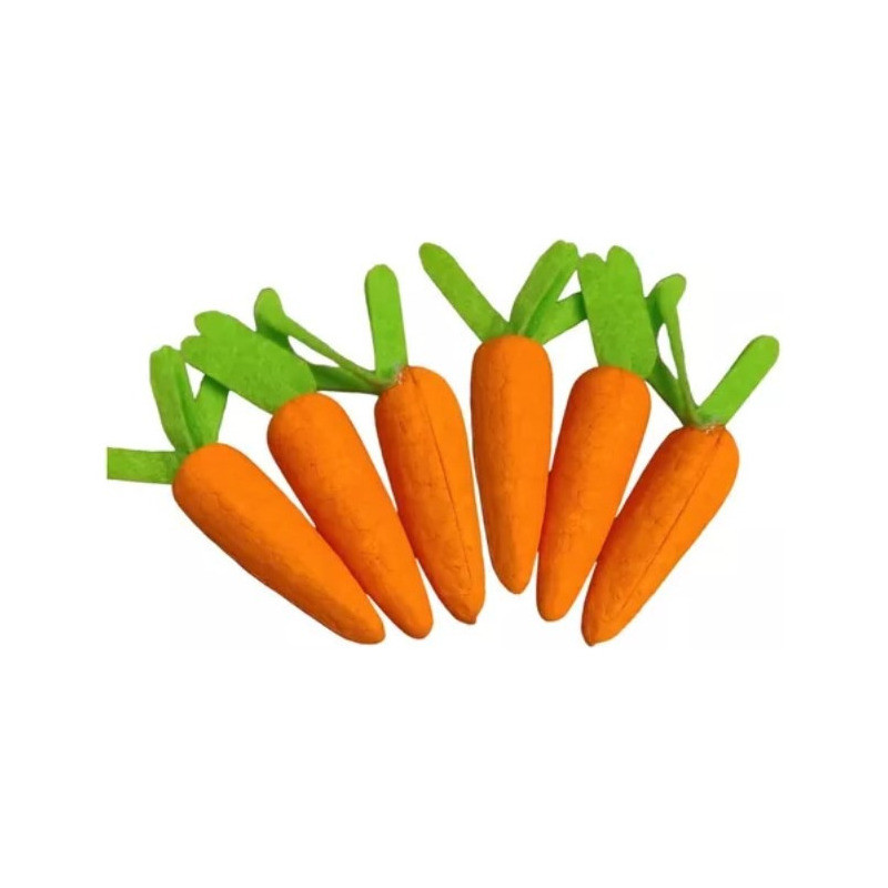 Kit Mini Cenoura Decorativa c/ 6 Unidades - Decoração