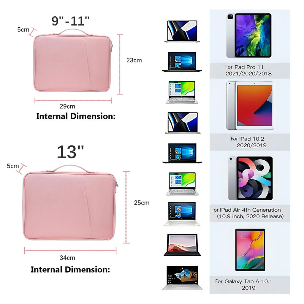 Bolsa para Tablet Impermeável com Múltiplas Camadas e Almofadadas Estojo Protetor para iPad 11/13 polegadas