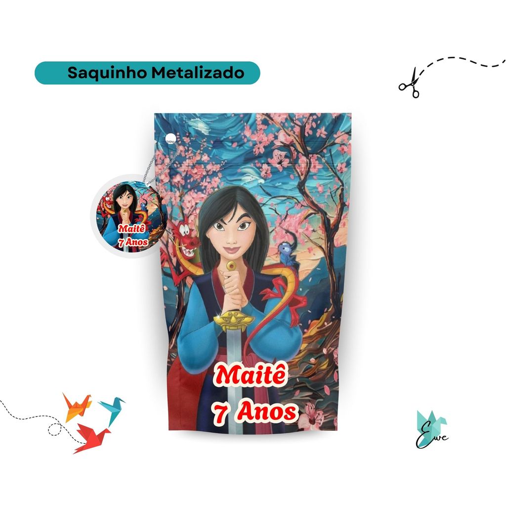 Saquinho Metalizado Mullan12x19 Personalizado - Lembrancinha Aniversário | Saquinho Surpresa
