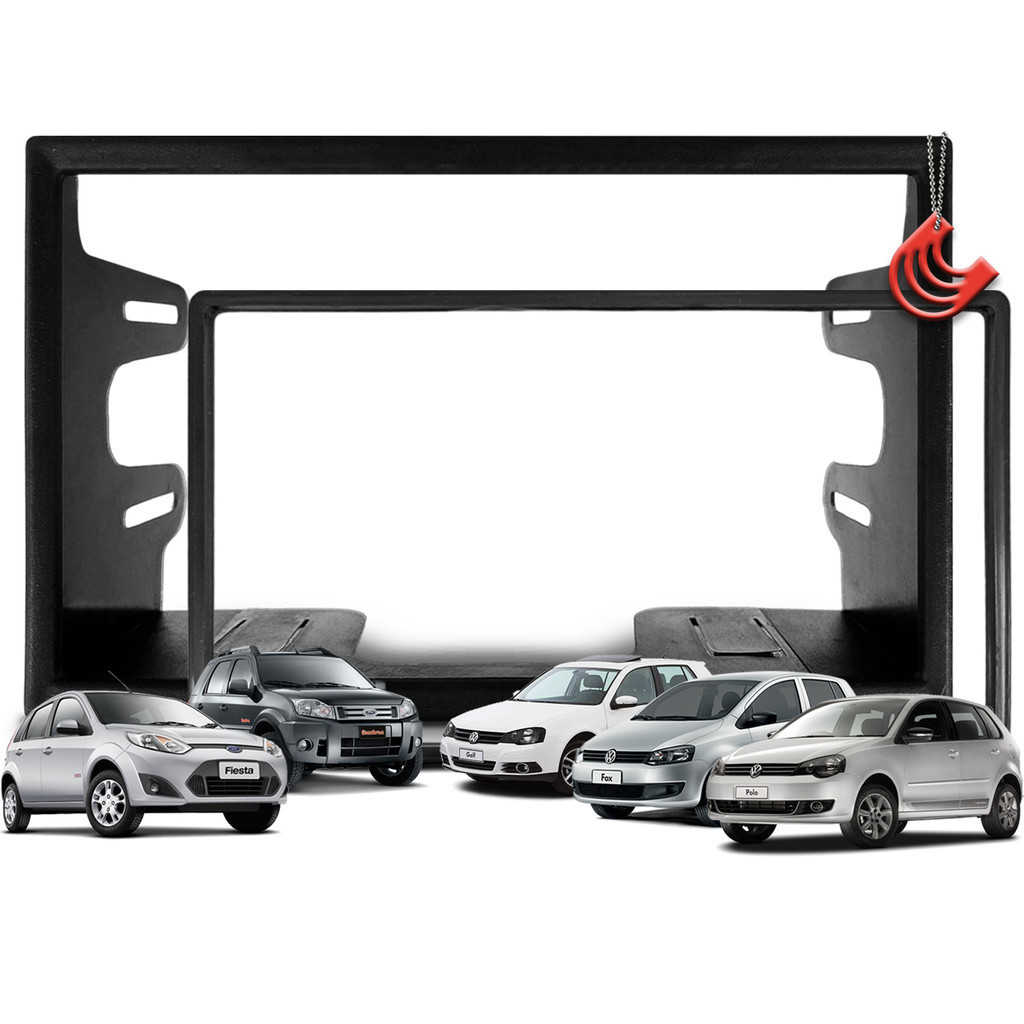 Moldura Painel 2Din P/ Central Multimidia Dvd Mp5 Padrão Japonês Golf Polo Fox Bora Fiesta Ecosport