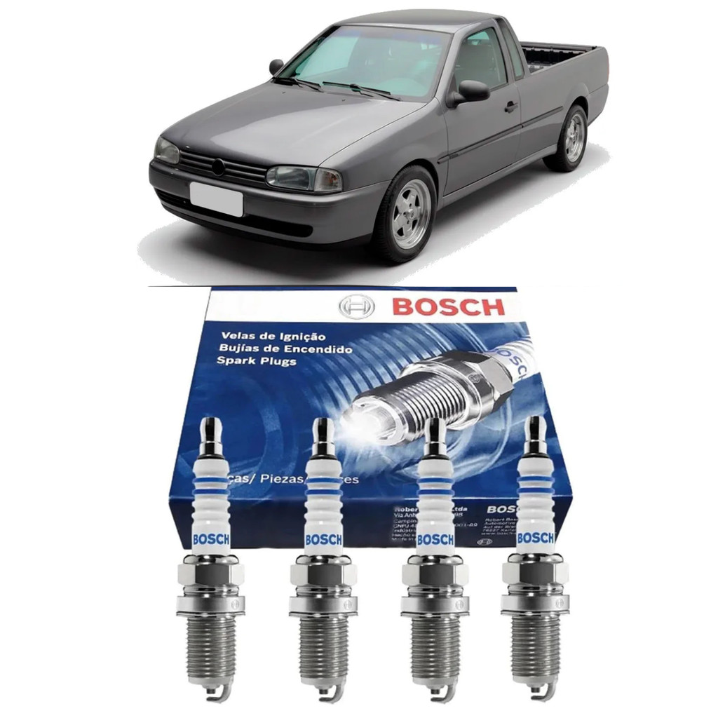 Vela de Ignição Volkswagen Saveiro MI G2 1.6 1.8 2.0 8V 1997-2000 Bosch SP05 F000KE0P05 Original Alta Qualidade Envio Já