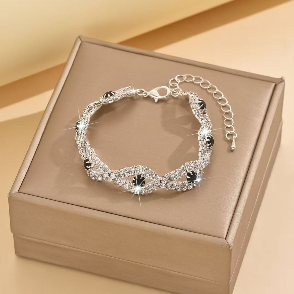 Pulseira de diamante ajustável corrente pulseira feminina banquete de casamento luxo em Oferta na Shopee
