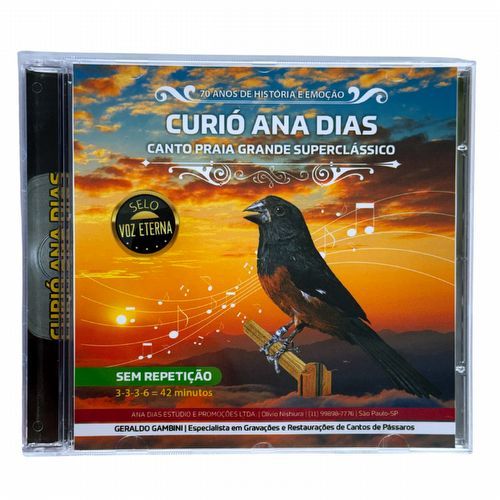 CD Curió Ana Dias - Praia Grande Superclássico - Selo Voz Eterna - Sem Repetição