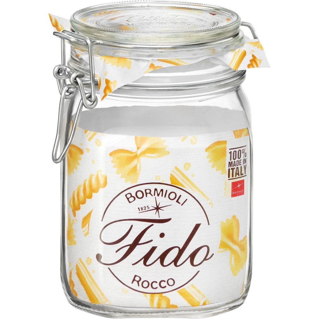 Pote De Mantimentos Bormioli Fido Italiano Cozinha Organizadores Hermético 16x11x11 1 Litro Vidro