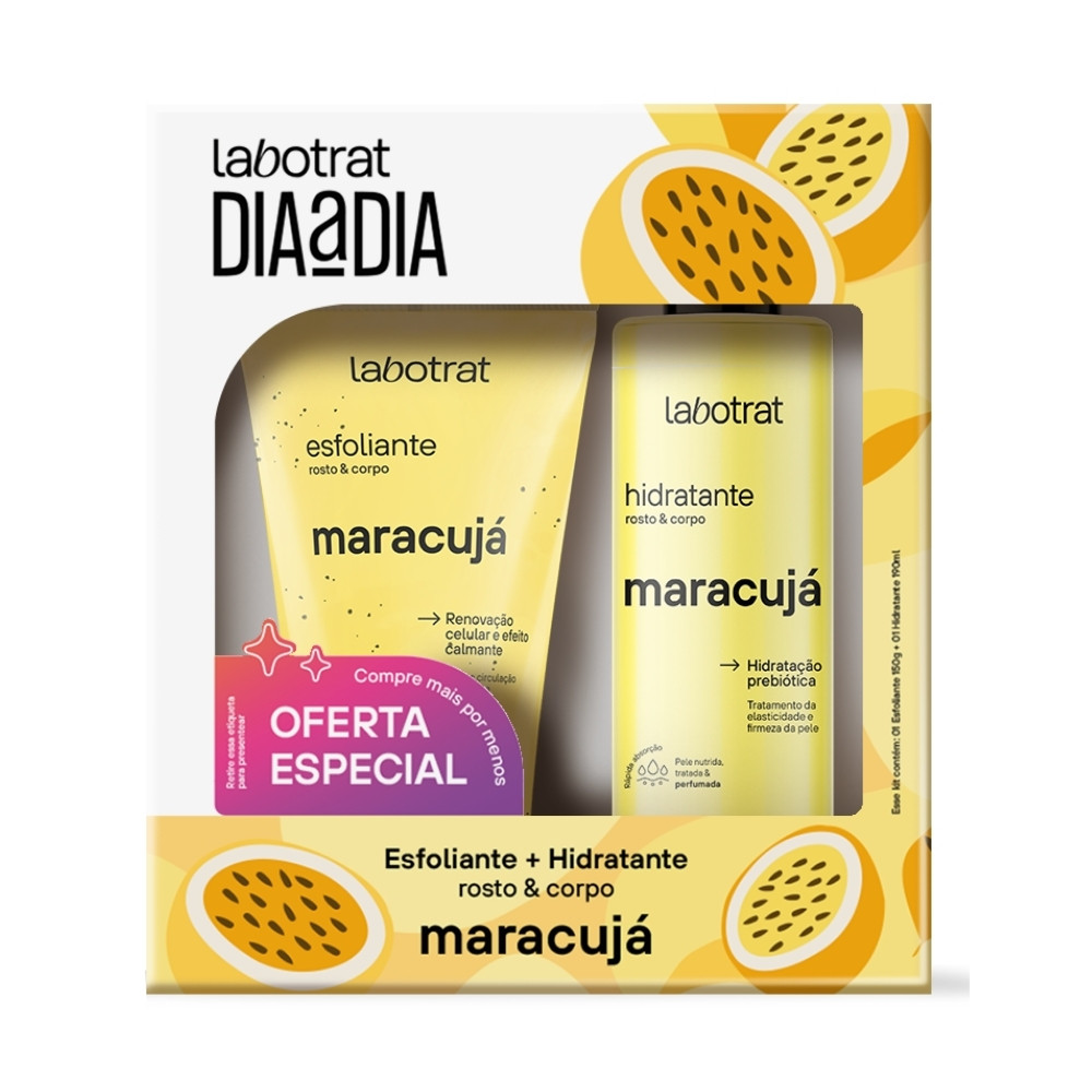 Kit Esfoliante Hidratante Corporal Facial Maracujá Labotrat