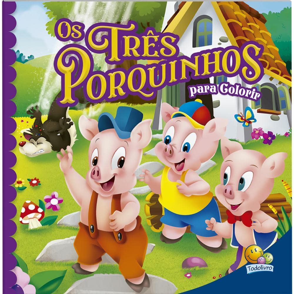 Livro de Colorir | Contos Clássicos para Colorir | Três porquinhos