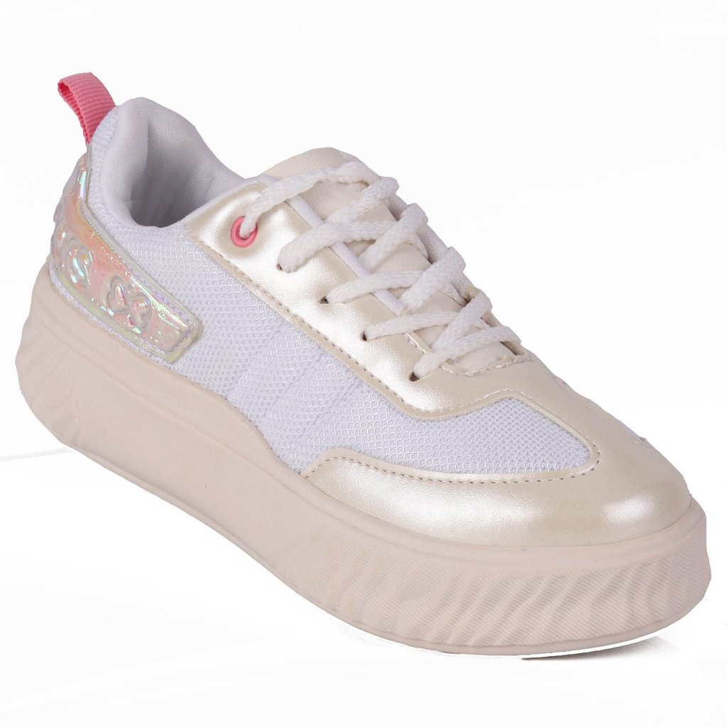 Tênis Infantil Feminino WorldColors Branco com Detalhes Holográficos – Conforto, Leveza e Estilo em Oferta na Shopee