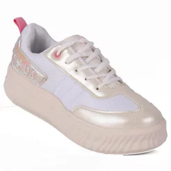 Tênis Infantil Feminino WorldColors Branco com Detalhes Holográficos – Conforto, Leveza e Estilo