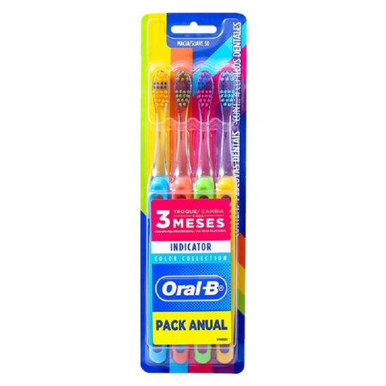 Escova Dental Indicator Color 30 Pack Anual com 4 - Oral-B em Oferta na Shopee
