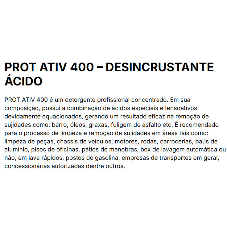 Prot Ativ 400 5L Protelim Detergente Concentrado