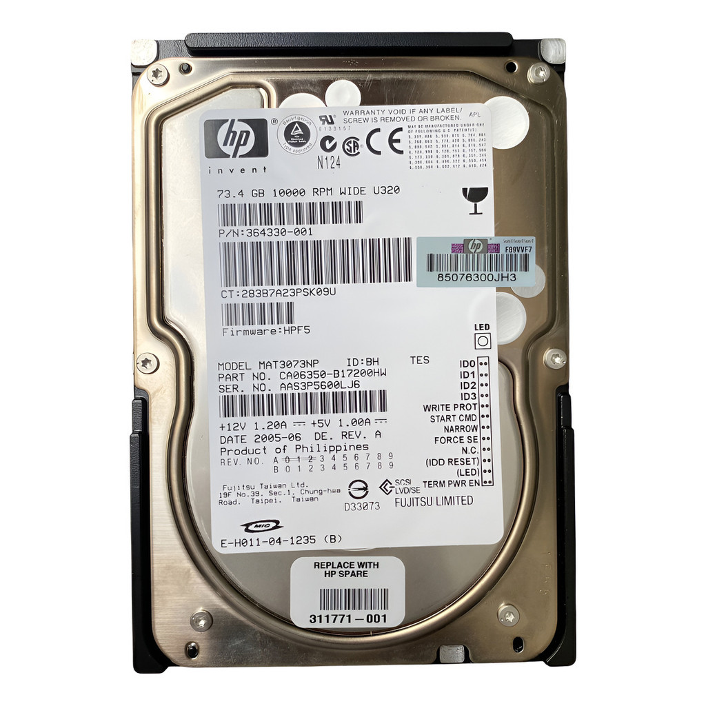 - Hd Hp Ca06550-b460 73.4gb 10000rpm Scsi 320 Mb/s 3,5 10k 364330-001 Prateado