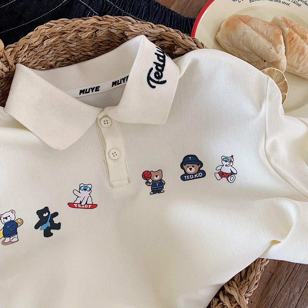 Meninos camiseta de manga curta verão novo estilo versão coreana bebê branco meia manga camiseta crianças influência