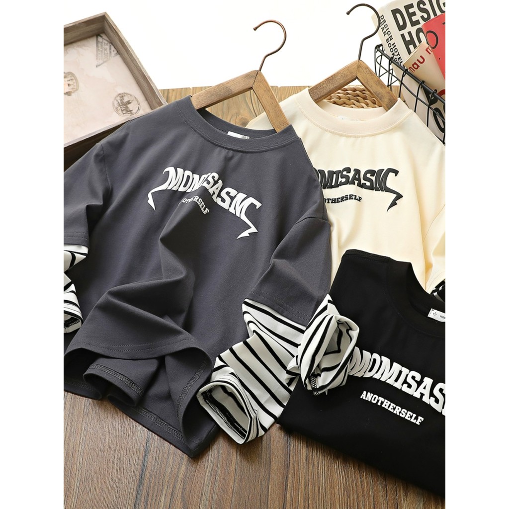 Meninos de manga comprida camiseta puro algodão comércio exterior roupas infantis primavera outono novo estilo crianças 