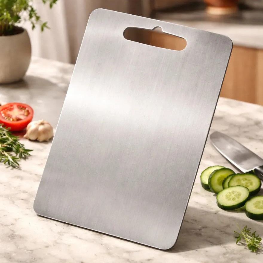Tábua de Corte Slim Aço Inox Antibacteriana à Prova de Mofo para Carne e Cozinha