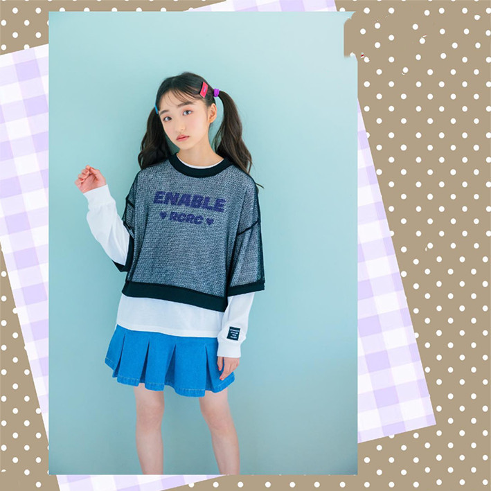 140-150 comércio exterior meninas japonesas médio grande crianças fino manga comprida camiseta primavera outono camisa d