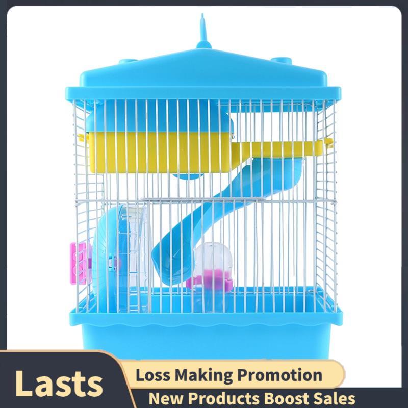 Casa De Hamster Gaiola Para Animais De Estimação Com Clarabóia Transparente Camada Dupla Dourado Animal