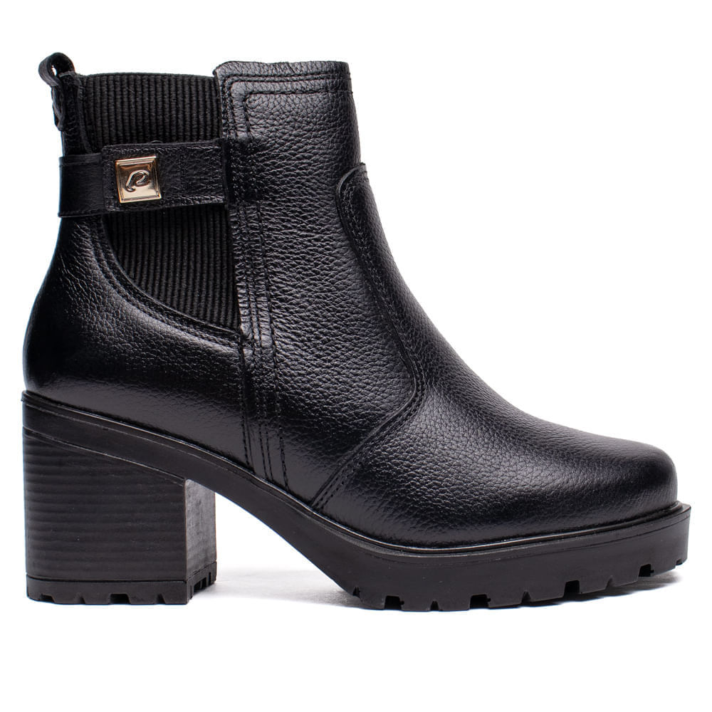 Bota Feminina Pegada Salto Bloco Elástico Preto