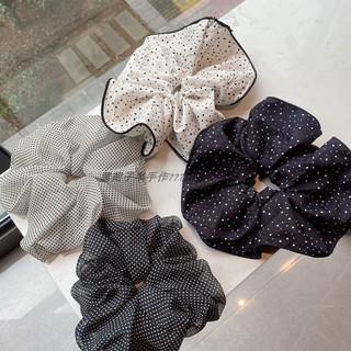 Super clássico ~ dez mil anos All-Match Polka Dot anel de cabelo básico prático grande Scrunchy simples prático Chiffon 