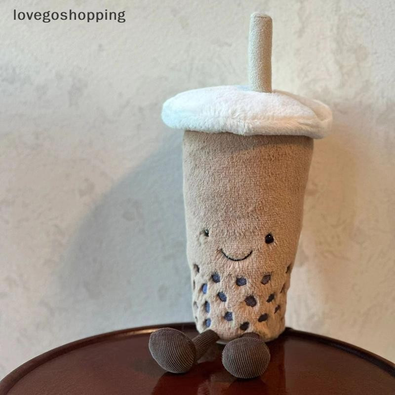 [lovego] Bonito Desenho Animado Pérola Leite Xícara De Chá Boneca De Pelúcia Brinquedo Simulado Comida Bebida Macia Trav