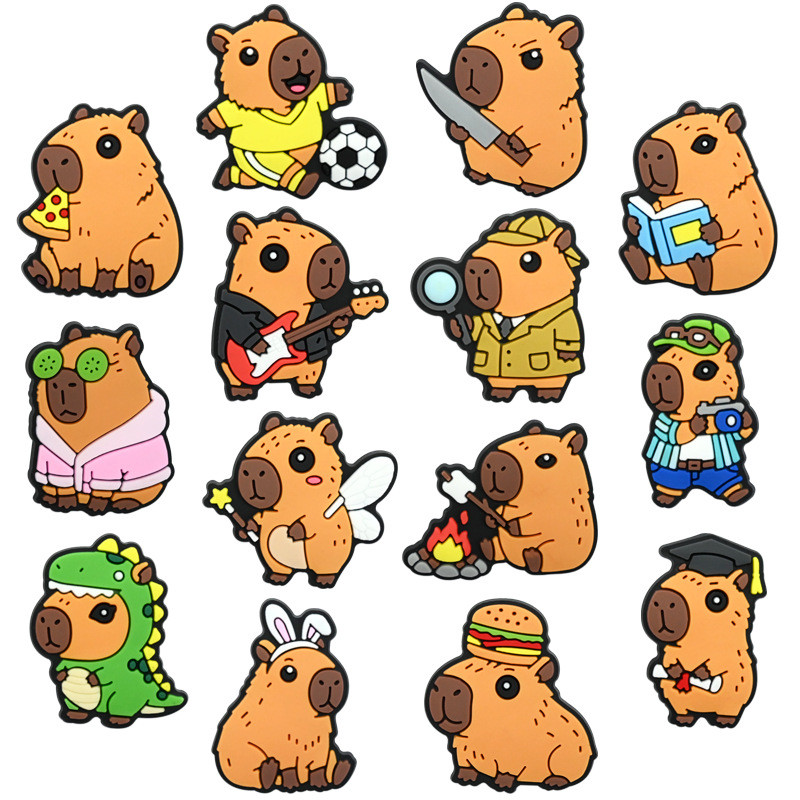 DIDOU Julho Novos Encantos De Sapato Acessórios Capivara Sandálias Pingente Botão Pinos Série Presentes Fivela Decoração