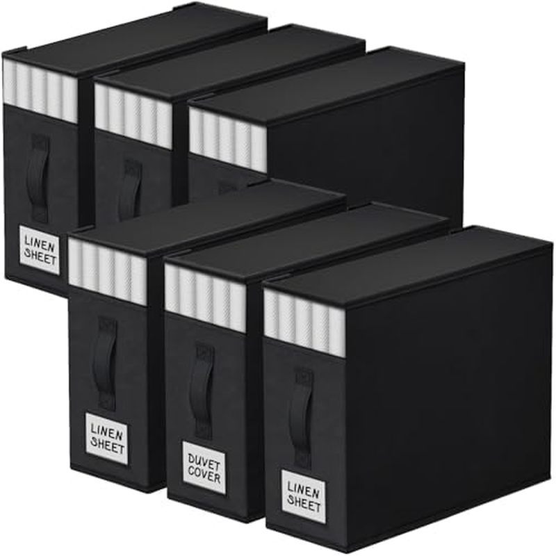StorageTastic Organizadores E Armazenamento De Lençóis De Cama De 4 Pacotes , Recipientes De Dobráveis Resistentes Com J