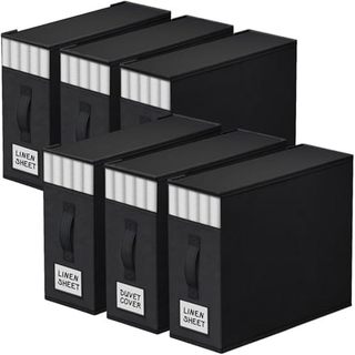 StorageTastic Organizadores E Armazenamento De Lençóis De Cama De 4 Pacotes , Recipientes De Dobráveis Resistentes Com J