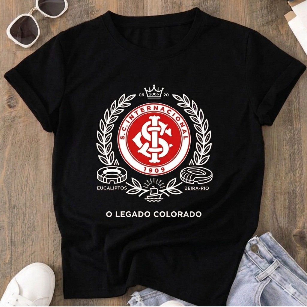 Blusinha Feminina de Time Gaucho Porto Alegre Camiseta Time Brasileiro Camisa Confortável do Colorado  Esportivo Inter